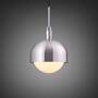 Forked Pendant/Steel/Large Steel Shade/Large Opal Glob