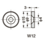 Contraplaat rond 15x3mm, met schroefgat, vernikkeld