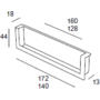 Inlaatgreep 140x44x18mm mat zwart, hartmaat 128mm, 20 st.
