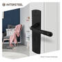 Deurkruk Helena op schild 230x44 mm sleutelgat 56 mm zwart