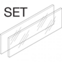 2 glazen boxcover Merivobox hoogte E, diepte 550mm, inschuif
