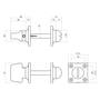 Deurbeslag set toiletslot 63/8+deurkruk Ton basic+WC-sl.