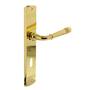 Deurkruk Helena op schild sleutelgat 72 mm messing