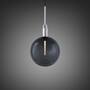 Forked Pendant/Steel/Large Smoked Globe