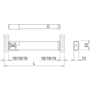Baski-SF SHE 24V mat zwart links + Rechts voor kast 1200mm