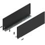Legrabox ladezijde F 650mm, carbon zwart, hoogte 241mm