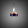 Forked Pendant/Steel/Medium Burnt Steel Shade