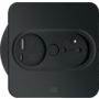 Twist 2 vierkant mat zwart met 1x wcd + USB A + C lader