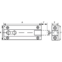 Profielschuif / vlak model / 25x040mm / messing gepolijst
