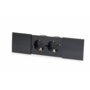DUE inbouw Dubbel stopcontact met zwarte schuifdeksels