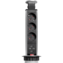 Teleblock energiezuil zwart 3 x 220V + 2x USB