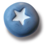 Knop nylon blauw met stervorm 50mm