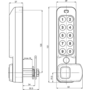 Mauer ELLcam 2.0 pincodeslot, horizontaal links, zwart