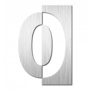 Huisnummer "0" hoogte 125mm, RVS geborsteld