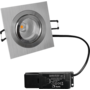 Smooth kantelbare inbouwspot vierk. Aluminium + Triac driver
