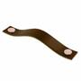 Greep leer bruin 25x128mm met bevestiging koper