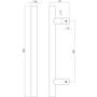 Deurgreep T-model ø 20mm 300mm mat zwart