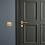 Door Handle Set/Linear/Brass
