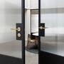 Door Handle Set/Linear/Brass