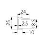 Ocean 1 profielstrip alu geanodiseerd lengte 2500mm v/18mm