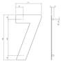 Huisnummer 7 XL hoogte 30cm RVS/mat zwart