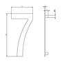 Huisnummer 7 150mm RVS geborsteld