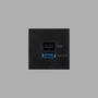 USB Module/USB A + C Quickcharge/45Mm/Black