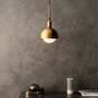 Forked Pendant/Brass/Medium Brass Shade/Medium Opal Gl