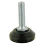 Stelvoet JT 38A/M8x16mm vaste voet zwart, draadlengte 16mm