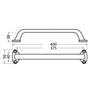 Greep aluminium zwart, lengte 400mm