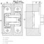 Scharnier invisible Medium mat wit RAL9016 111x29mm
