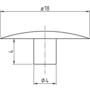 Afdekkap SW4x18mm voor excenters, wit RAL9010