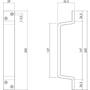 Meubelgreep mat zwart 200x29mm, hoogte 42.5mm