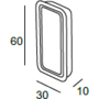 Inlaatgreep 60x30x10mm scharnierend, mat metallic aluminium