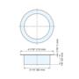 Afvaldoorlaat rond RVS mat, boormaat 82mm, buitenmaat 112mm