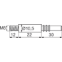 Pen M8 52mm lang, voor FUERTE en JUMBOFIX, VE=100 stuks