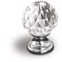Knop SWAROVSKI CRYSTAL met voet glans chroom, 20mm