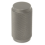 Knop diameter 16mm aluminium geribbeld antraciet hoogte 27mm
