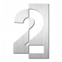 Huisnummer "2" hoogte 125mm, RVS geborsteld