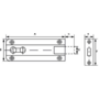Profielschuif / met bocht / 35x060mm / messing vernikkeld
