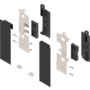 Legrabox fronthouderset C, carbon zwart voor GLAS