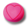 Knop nylon roze met getekend hart 50x48mm