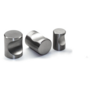 Knop diameter 12mm met uitsparing RVS geborsteld hoogte 22mm