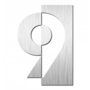 Huisnummer "9" hoogte 75mm, RVS geborsteld