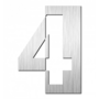 Huisnummer "4" hoogte 125mm, RVS geborsteld