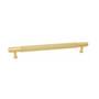 Greep 18x256mm alu geribbeld goudkleur, totale lengte 292mm