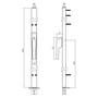 Deurespagnolet niet afsluitbaar Rechts 2200mm aluminium