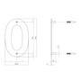 Huisnummer 0 150x2mm RVS geborsteld