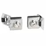 Glasdeurscharnier glans chroom met snapper,tot 6mm inliggend