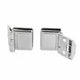 Glasdeurscharnier glans chroom met snapper,tot 6mm inliggend